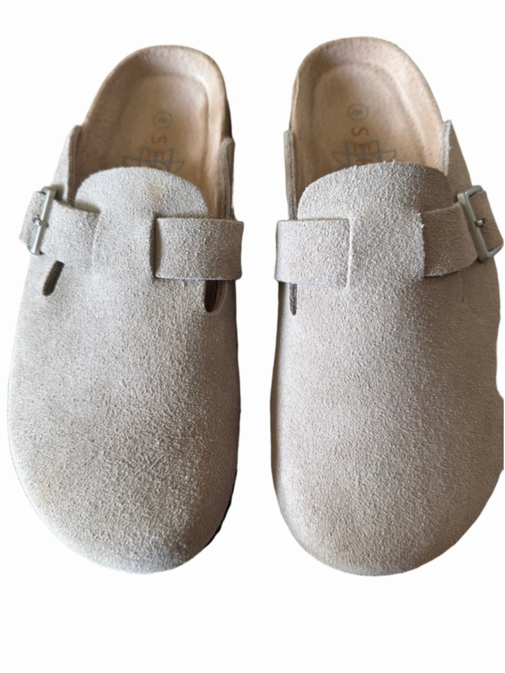 Women's Serra Gray Leather Suede Mules & Clogs Size 8